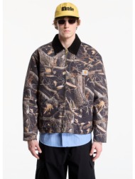 μπουφάν carhartt wip og detroit jacket unisex camo feather tree, black/ black heavy stone wash s