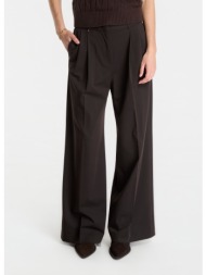 παντελόνια tommy hilfiger viscose blend wide leg chocolate 34