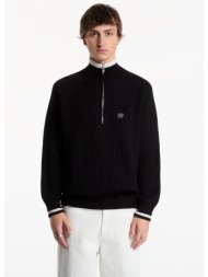 πουλόβερ filling pieces knit quarter zip black s