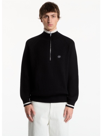 πουλόβερ filling pieces knit quarter zip black s