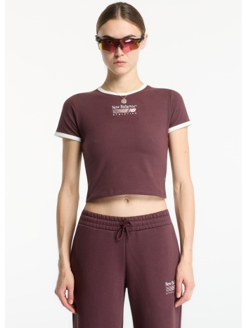 t-shirt new balance trackside ringer t-shirt cherry leather