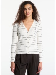 πουλόβερ calvin klein jeans tech knit rib stripe cardigan tofu l