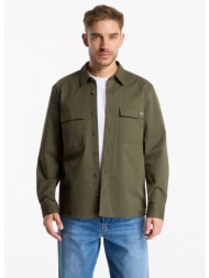 πουκάμισο calvin klein jeans ls comfort cotton easy overshirt olive night l