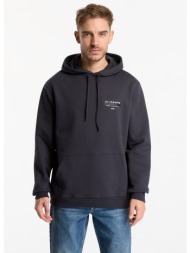 φούτερ allsaints redact pullover embroidered logo hoodie washed black l