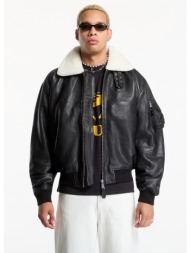 bomber alpha industries b-15 leather uv black xl