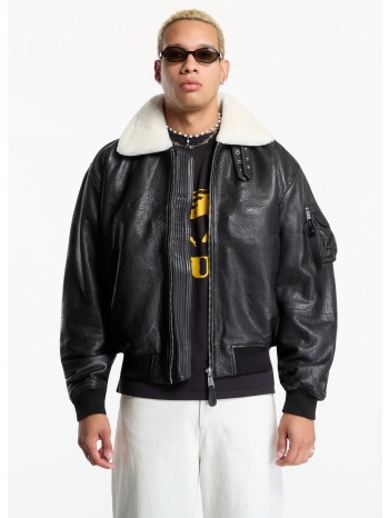 bomber alpha industries b-15 leather uv black xl