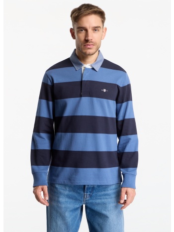 t-shirt gant reg chambray stripe heavy rugger luminary blue