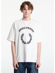 t-shirt fred perry tartan applique t-shirt snow white xl