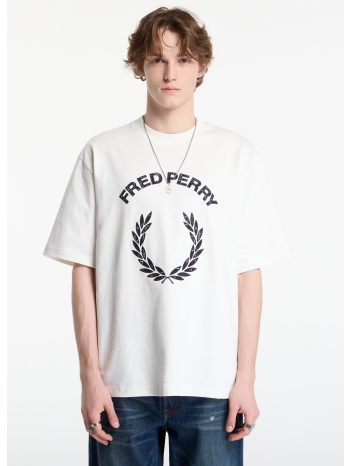 t-shirt fred perry tartan applique t-shirt snow white xl