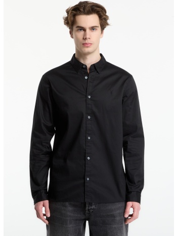 πουκάμισο allsaints hawthorne ls shirt black xl