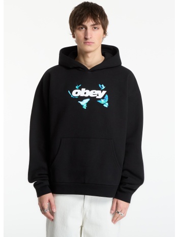 φούτερ obey doves extra heavy hood black m