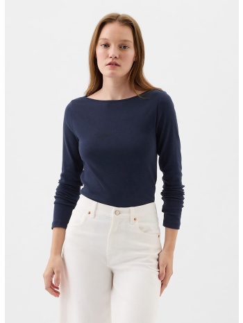 μπλουζάκι gap longsleeve modal bateau t-shirt navy uniform l