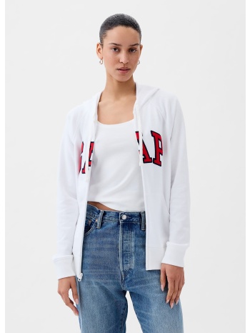 φούτερ gap fullzip logo hoodie optic white v6 xs