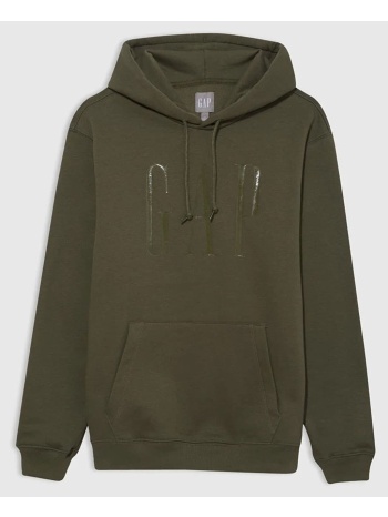 φούτερ gap shine logo hoodie army jacket green m