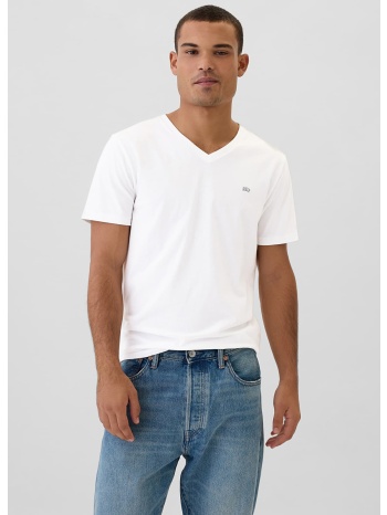 φανελάκι gap micro logo vneck tee white global s
