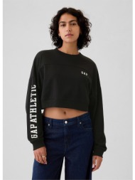 φούτερ gap crop sweatshirt true black s