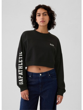 φούτερ gap crop sweatshirt true black s