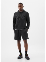 βερμούδες gap french terry logo shorts b85 charcoal heather grey xs