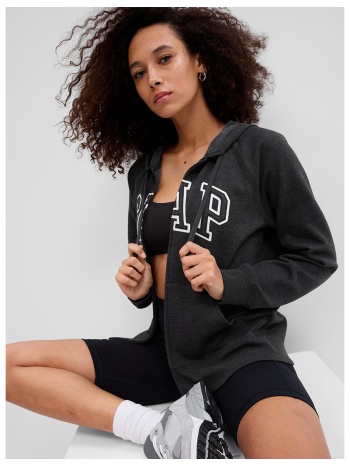 φούτερ gap fullzip logo hoodie charcoal heather m