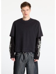 μπλουζάκι guess originals double layered ls tee blue graphite multi m