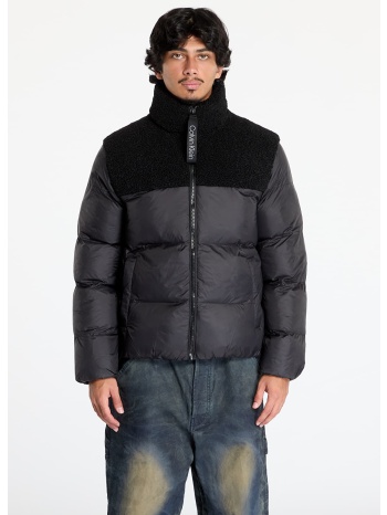 μπουφάν calvin klein jeans sherpa puffer jacket black m σε προσφορά