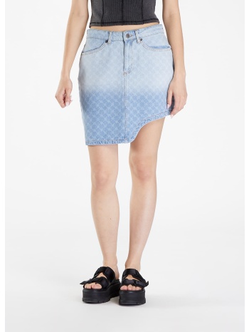 φούστα daily paper zella monogram denim skirt mid blue s σε προσφορά