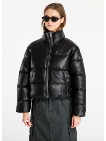μπουφάν karl kani serif crop pu puffer jacket black xs σε προσφορά