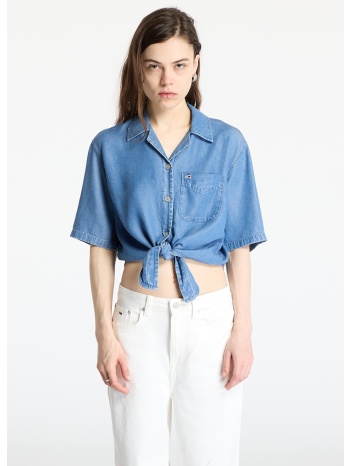 πουκάμισο tommy jeans chambray tie shortsleeve shirt denim σε προσφορά