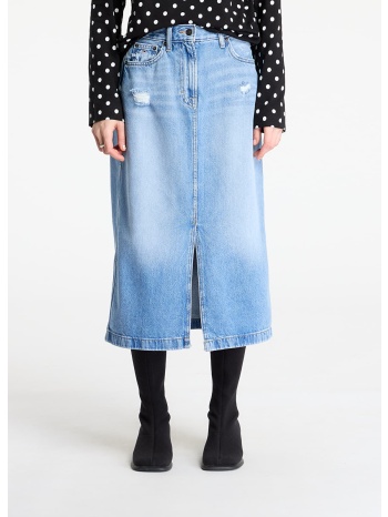 φούστα tommy jeans claire midi skirt denim 25 σε προσφορά