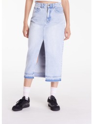 φούστα karl kani og long denim skirt light blue m