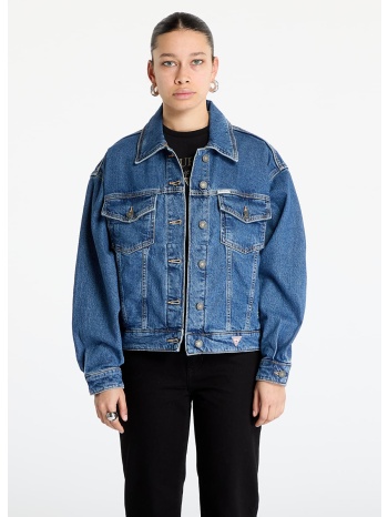 μπουφάν guess jeans oversize trucker jacket gj medium wash s σε προσφορά