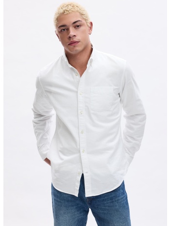 πουκάμισα gap standard oxford shirt white v2 global xs