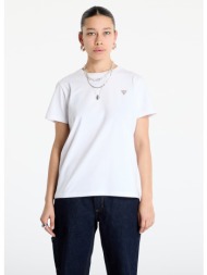 μπλουζάκι guess jeans classic mini triangle tee pure white s
