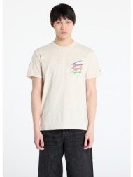 φανελάκι tommy jeans regular twisted sign tee beige s