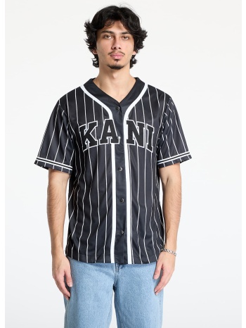 πουκάμισα karl kani serif pinstripe baseball shirt black/ σε προσφορά