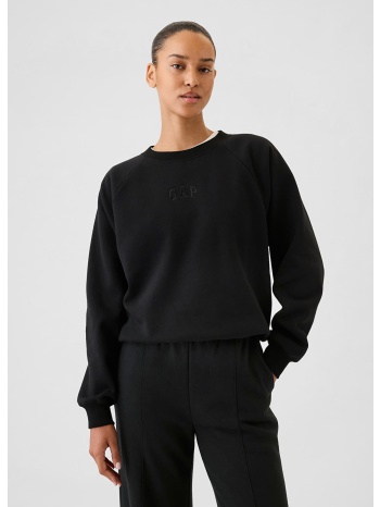 φούτερ gap pullover crew black logo xxs