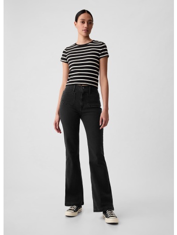 παντελόνια gap denim pants flare basic black w29