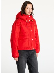 μπουφάν lee hooded short puffer true red m
