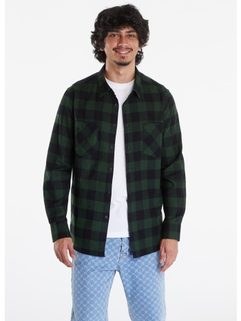 πουκάμισα urban classics checked flanell shirt black/ green σε προσφορά