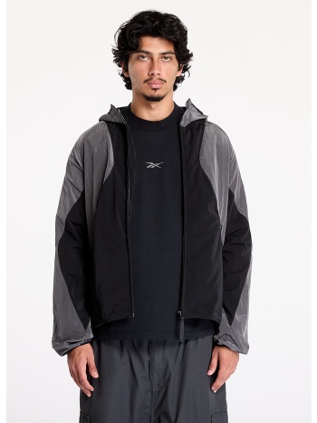 μπουφάν reebok running hooded jacket black/ misty grey m σε προσφορά