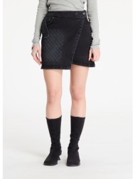 φούστα daily paper mongram wrap denim skirt black s