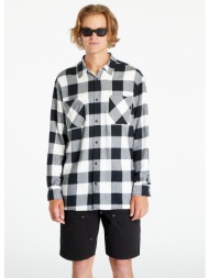 πουκάμισα urban classics long oversized checked shirt black/ white xl