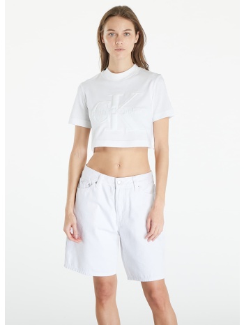 μπλουζάκι calvin klein jeans premium monologo cropped σε προσφορά