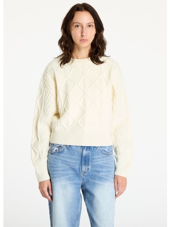 πουλόβερ wrangler cable knit sweater worn white l σε προσφορά