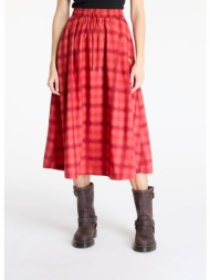φούστα puma woven midi aop pleated skirt red fire m