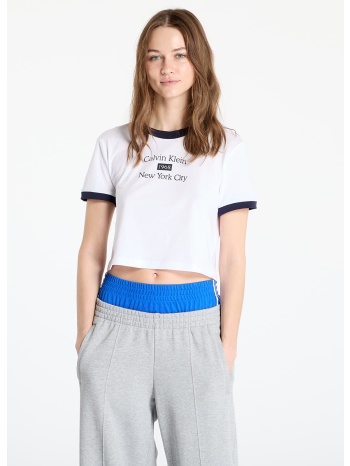 μπλουζάκι calvin klein jeans drapey jersey crop brilliant σε προσφορά