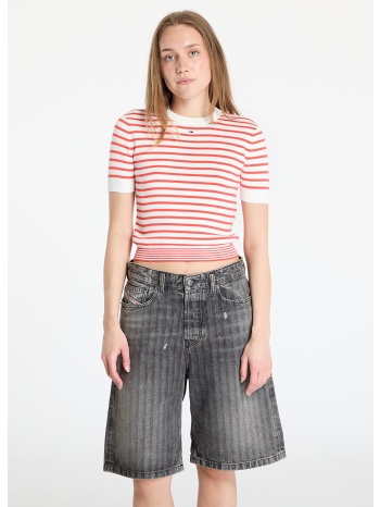 πουλόβερ tommy jeans essential shortsleeve sweater red s σε προσφορά