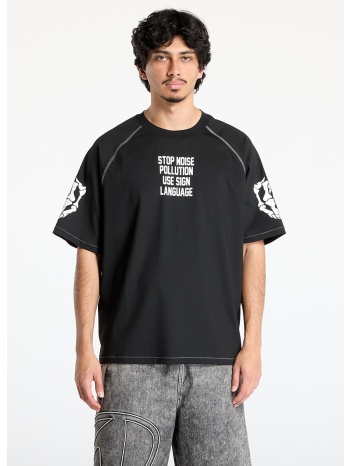μπλουζάκι pleasures pollution boxy raglan black l σε προσφορά