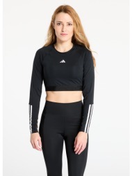 μπλουζάκι adidas hyperglam training cropped long sleeve long-sleeve top black/ white xs