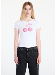 μπλουζάκι guess ss wavy cherry logo r5 tee white s